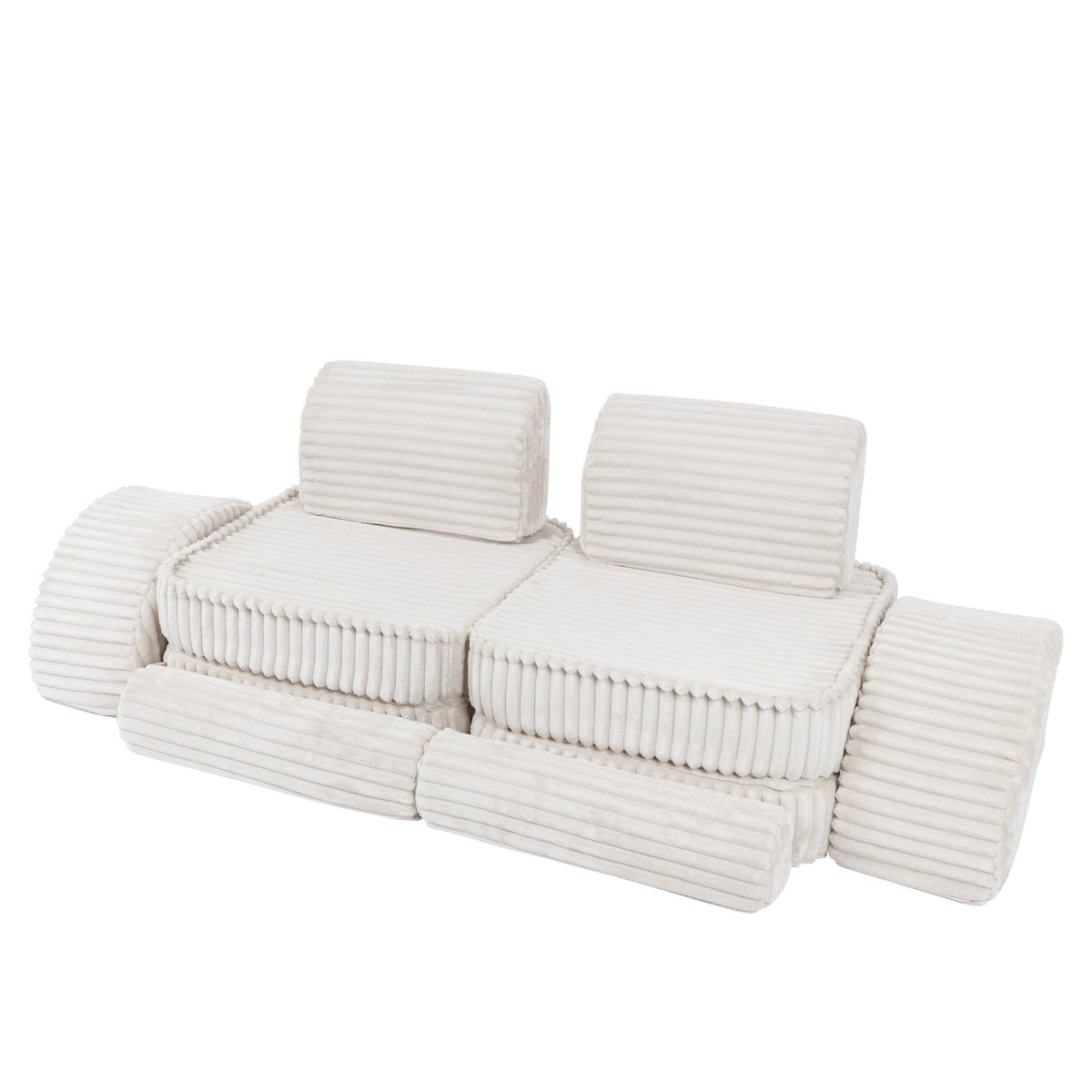 MeowBaby® keskmine modulaarne laste diivan Plus - Churros White