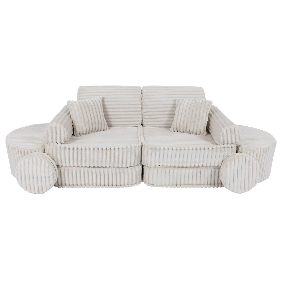 MeowBaby® keskmine modulaarne laste diivan Plus - Churros White