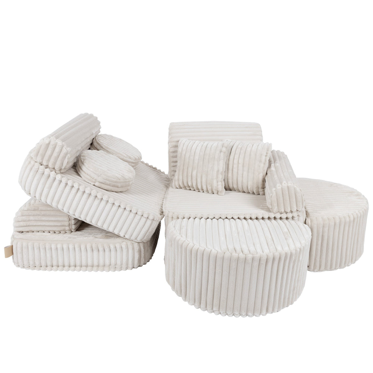 MeowBaby® keskmine modulaarne laste diivan Plus - Churros White