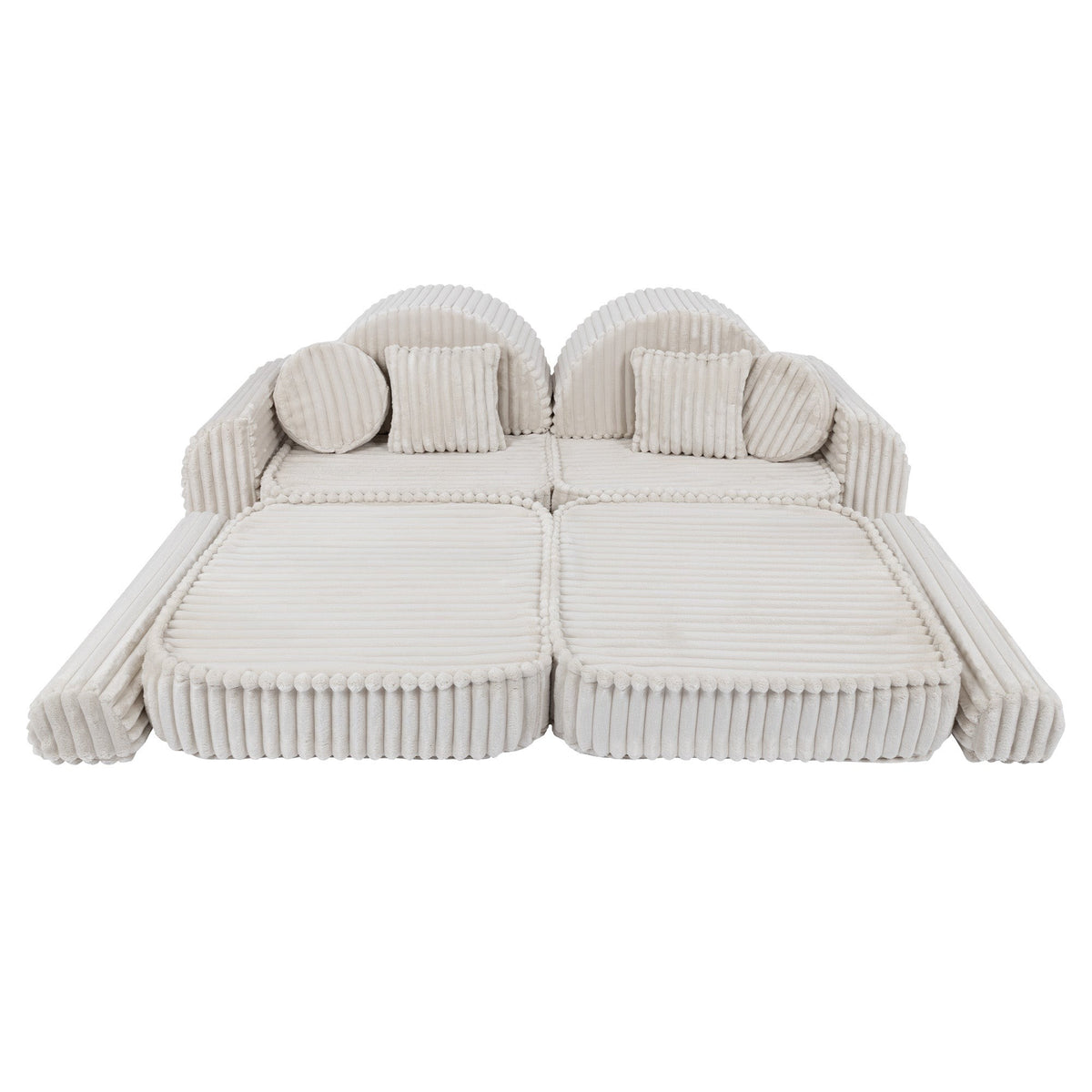 MeowBaby® keskmine modulaarne laste diivan Plus - Churros White