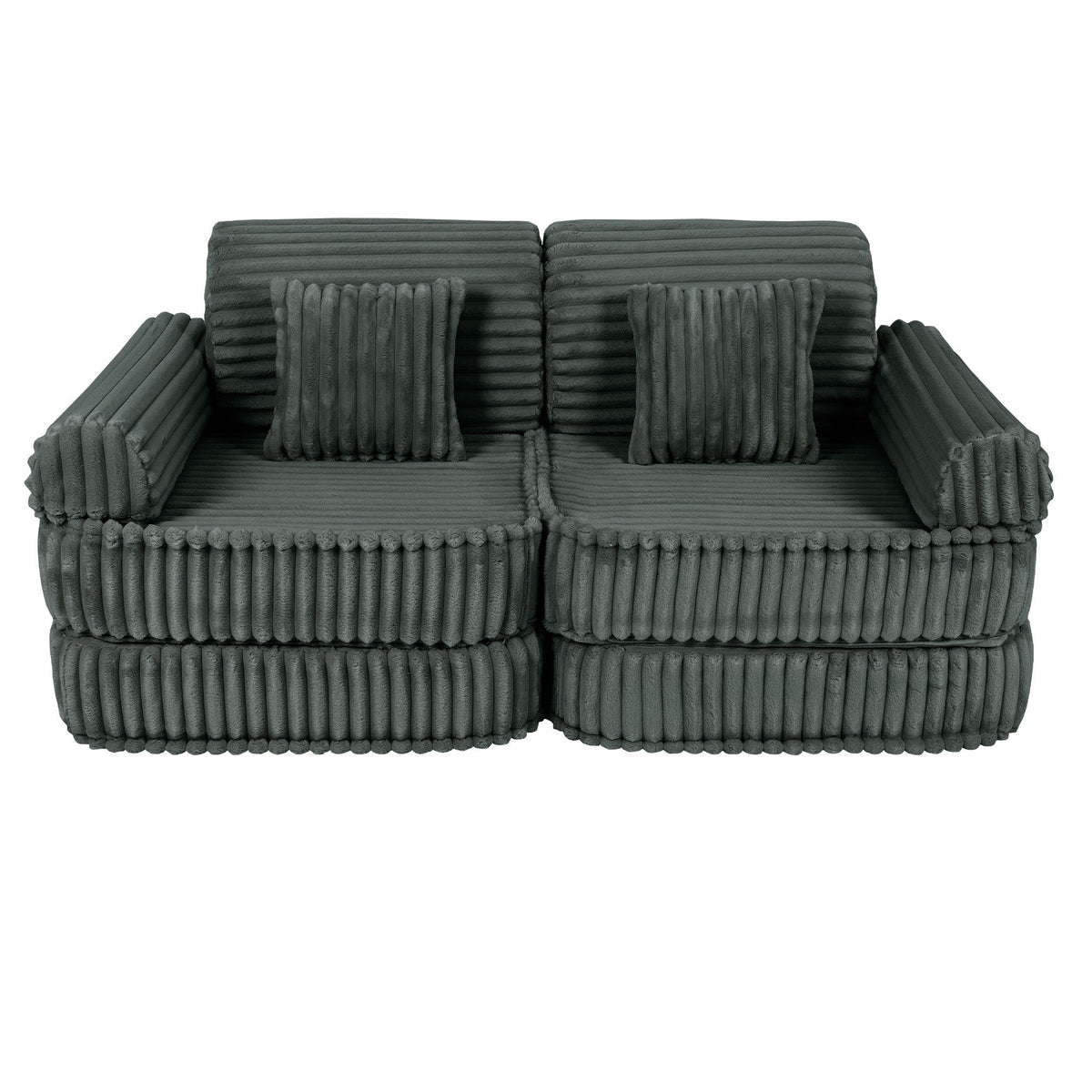 MeowBaby® keskmine modulaarne laste diivan - Churros Forest Green