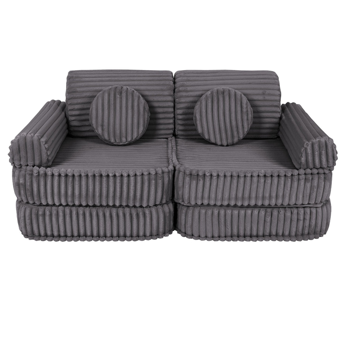 MeowBaby® keskmine modulaarne laste diivan - Churros Jurassic Grey