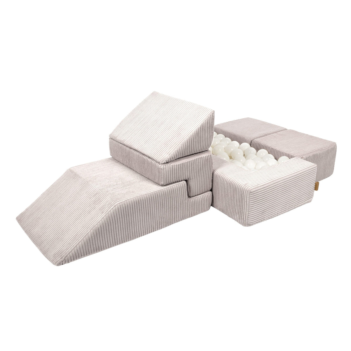 MeowBaby® velvetist laste mängusohva komplekt "Aesthetic Bricks" - Ekrüü