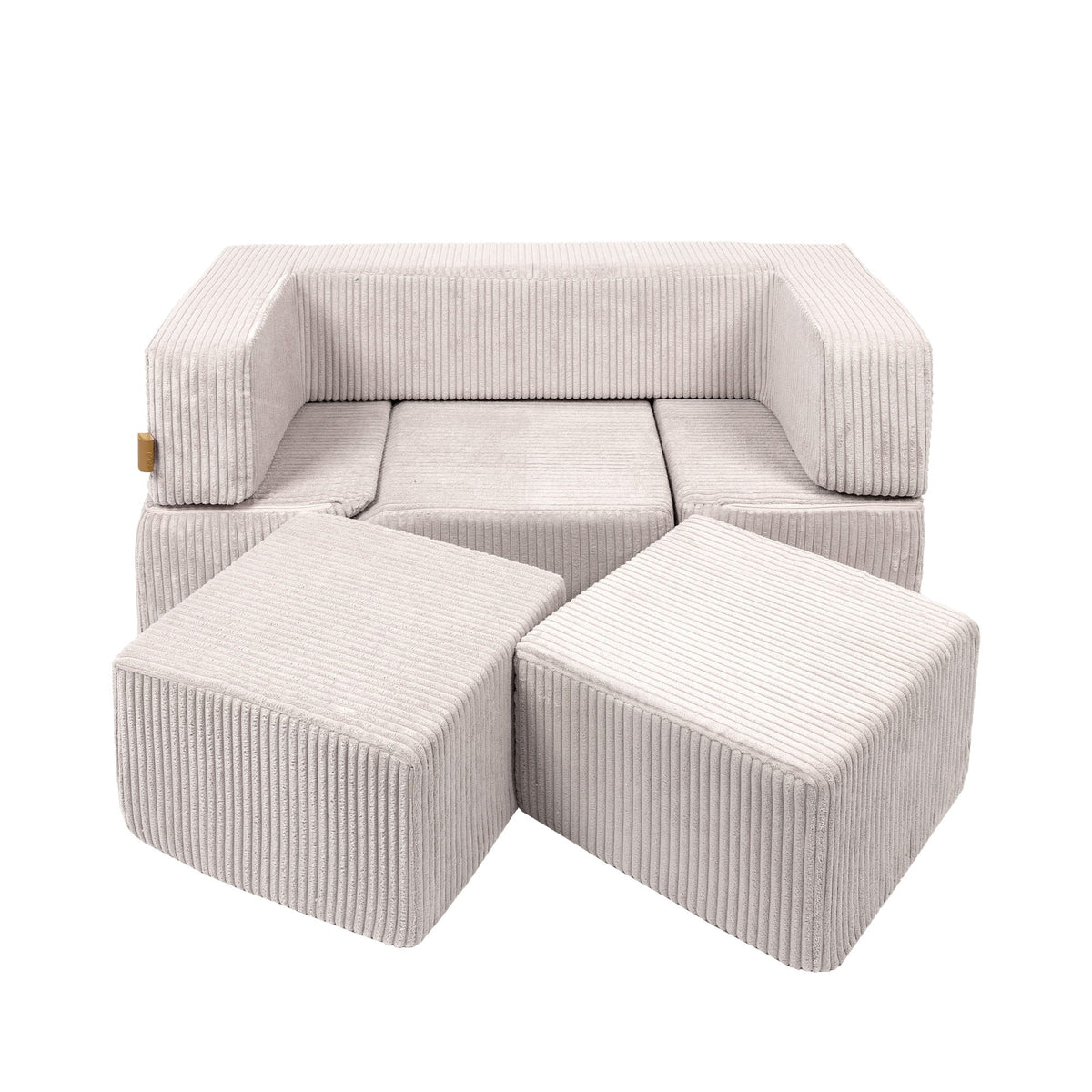 MeowBaby® velvetist laste mängusohva komplekt "Aesthetic Bricks" - Ekrüü