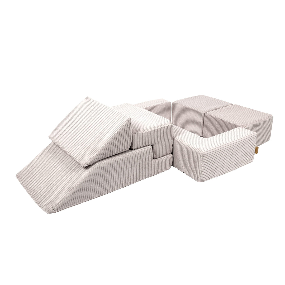 MeowBaby® velvetist laste mängusohva komplekt "Aesthetic Bricks" - Ekrüü
