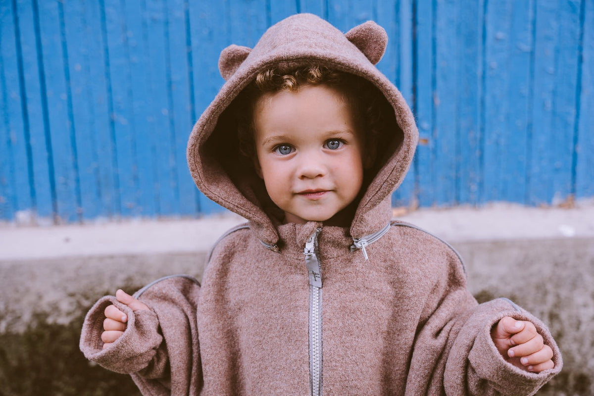 Patulove meriinovillane laste autoponcho - Bear