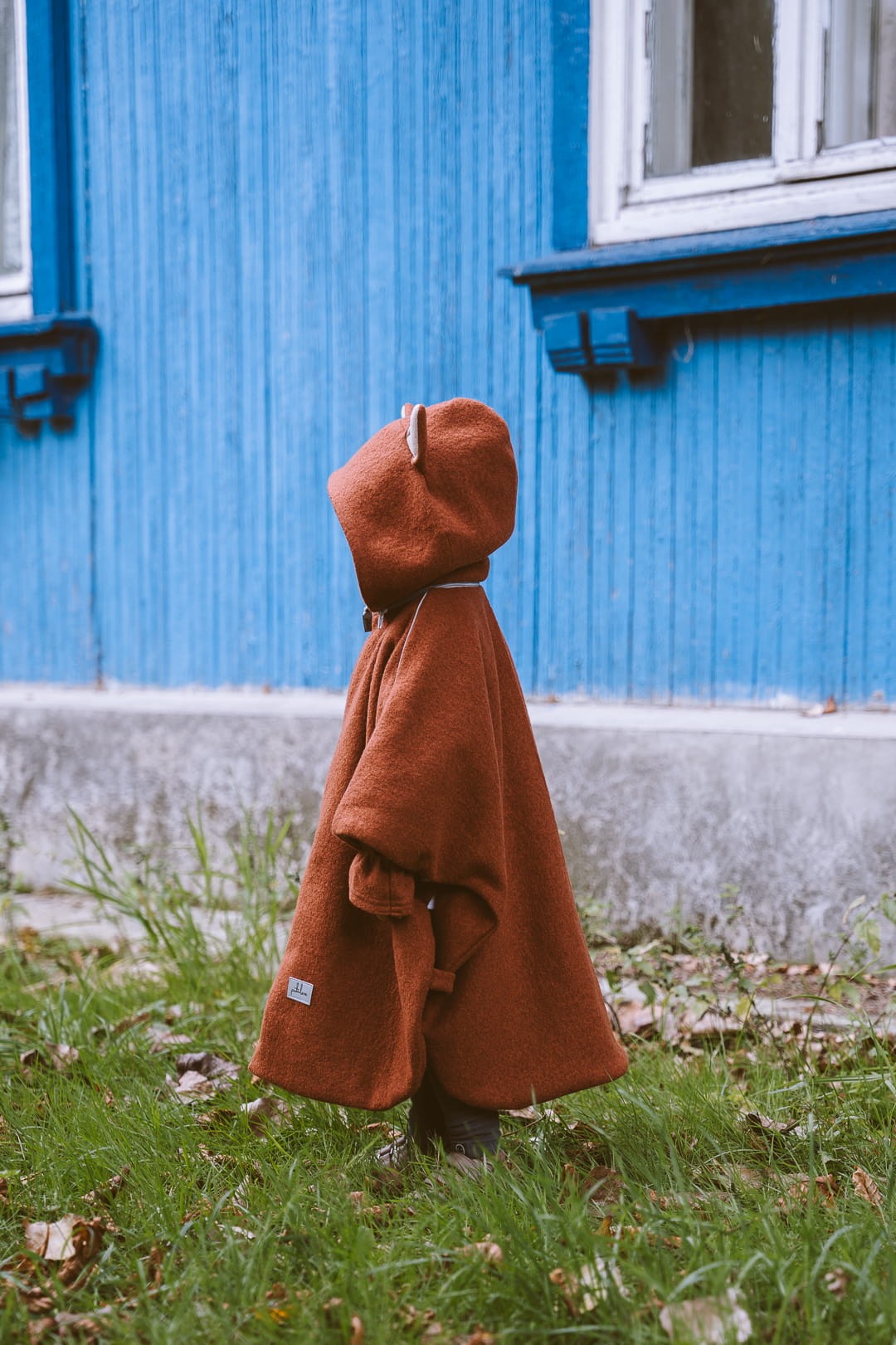 Patulove meriinovillane laste autoponcho - Fox