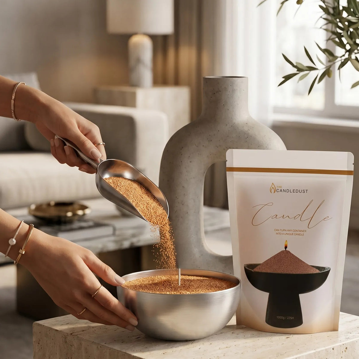 Candledust lõhnatu küünlaliiv täitepakend - Mocha Mousse, 1 kg