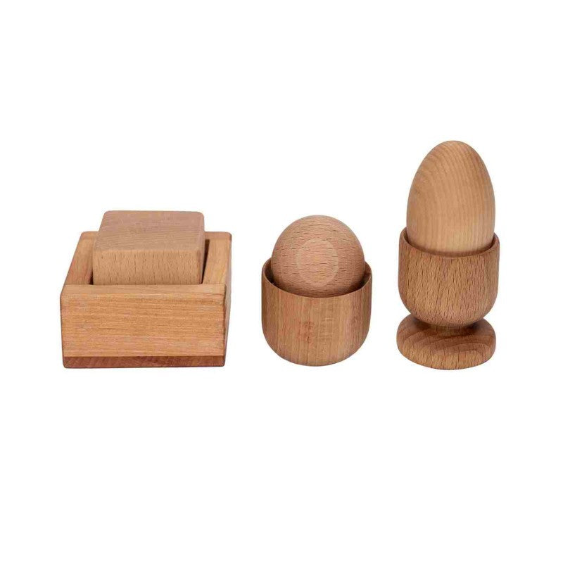 Wooden Story Montessori puidust komplekt: muna, pall ja ruut