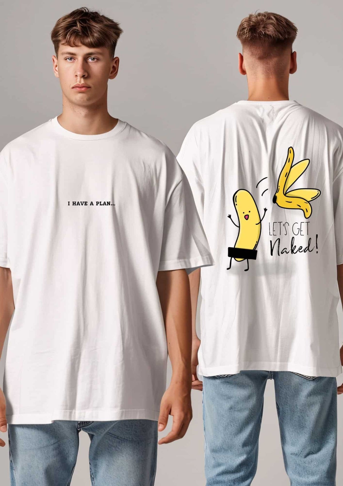 Black Giraffe Brand oversize T-särk "Let's Get Naked"