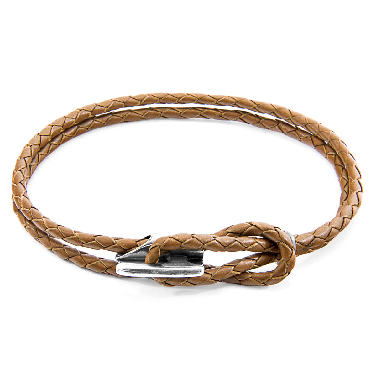 ANCHOR & CREW punutud nahast käevõru "Padstow" - Helepruun