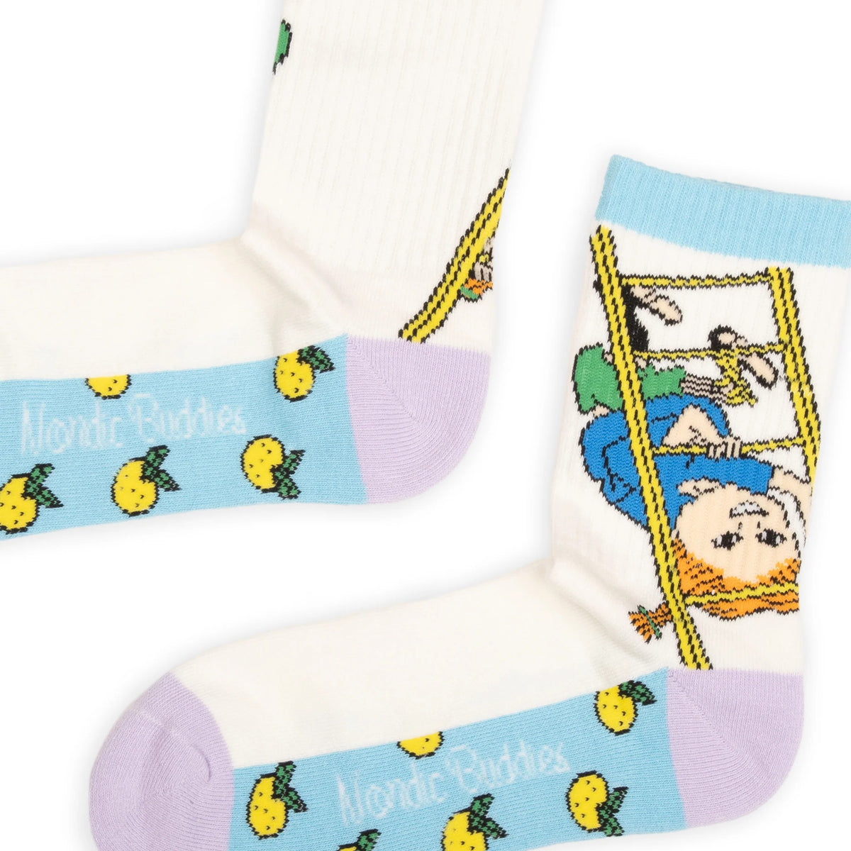 Moomin by NordicBuddies naiste sokid "Pippi and the Ladders" - Mitmevärviline