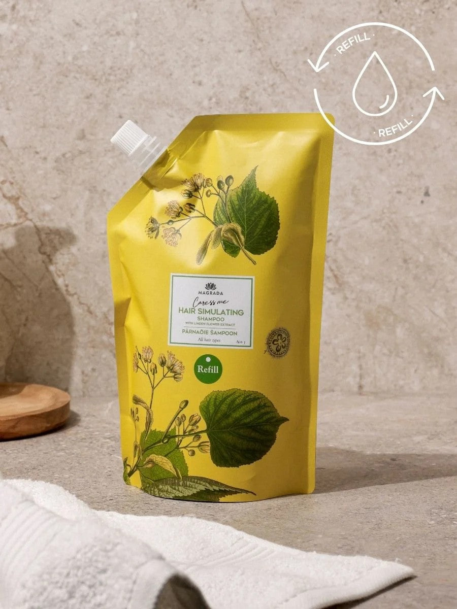 Magrada Organic Cosmetics pärnaõie šampoon põhjamaise kaseekstraktiga, täitepakend 500 ml