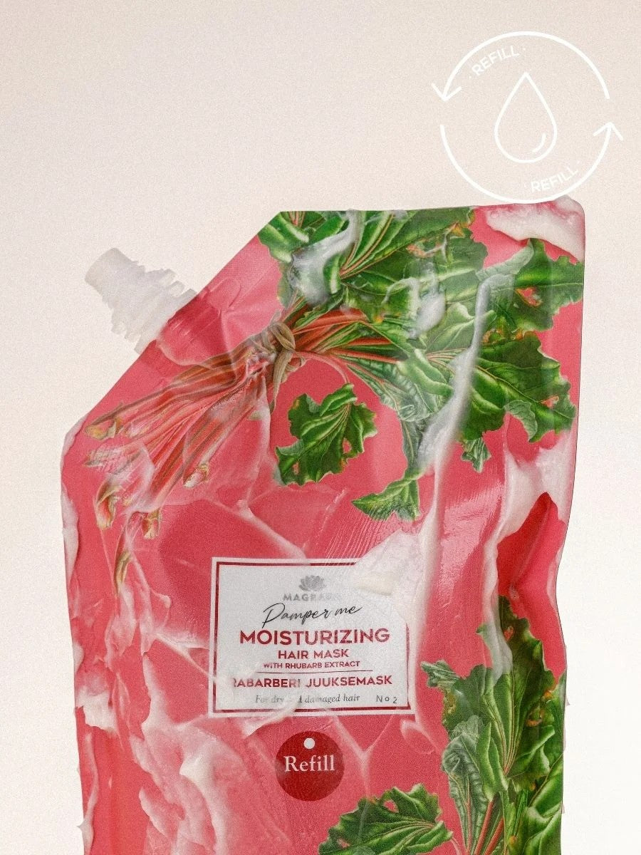 Magrada Organic Cosmetics rabarberi juuksemask kastoorõliga, täitepakend 500 ml