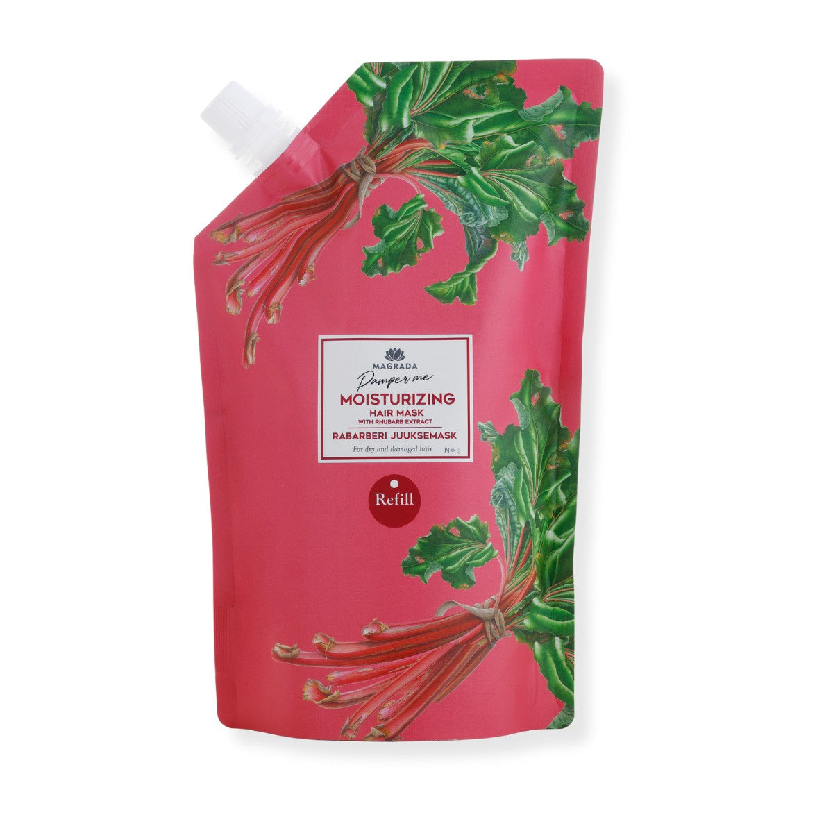 Magrada Organic Cosmetics rabarberi juuksemask kastoorõliga, täitepakend 500 ml
