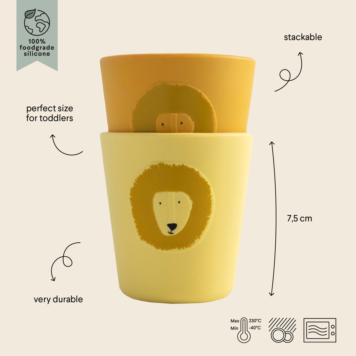 Trixie Baby silikoonist topsid, 2 tk komplektis - Mr. Lion