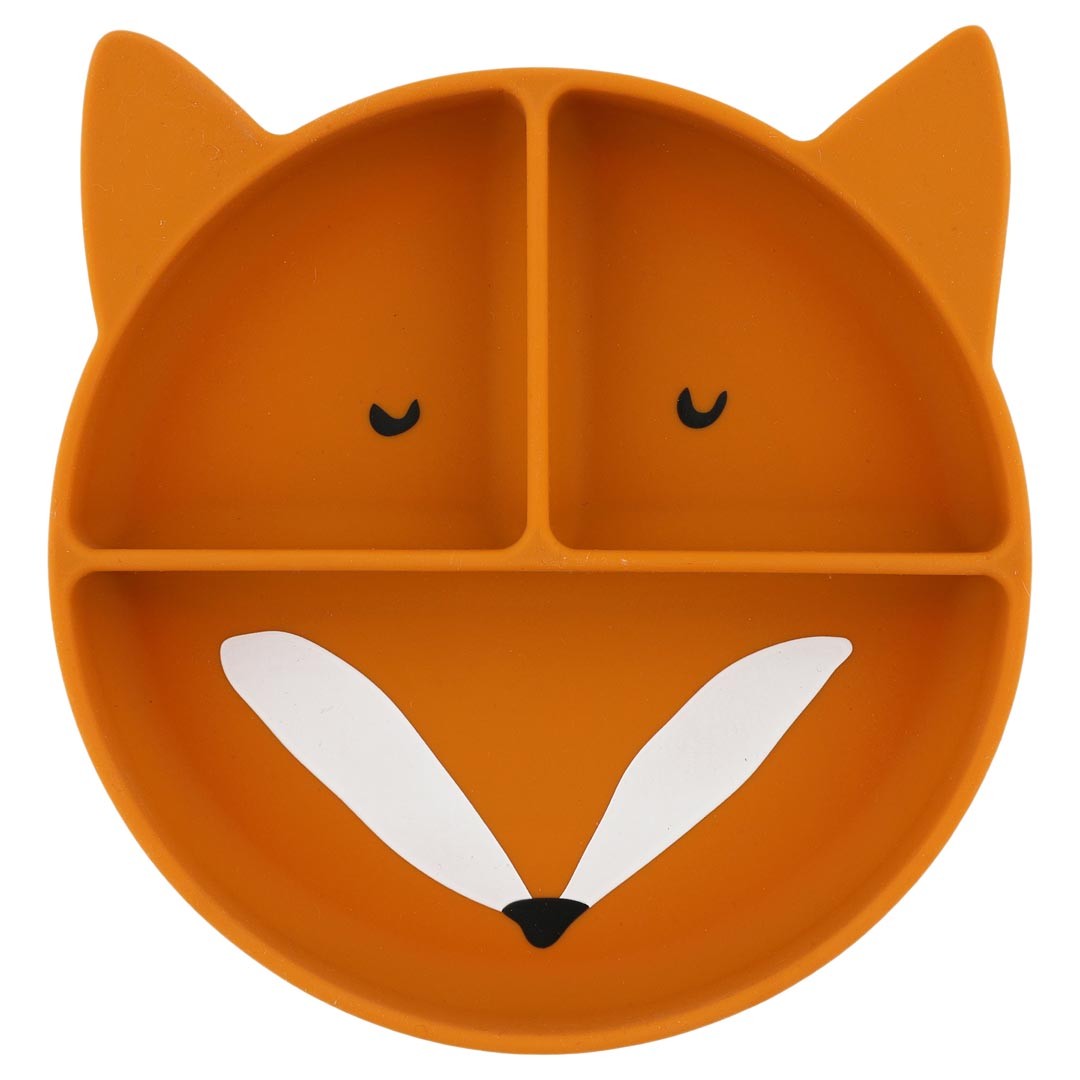 Trixie Baby silikoonist iminapaga jaotistega laste taldrik - Mr. Fox