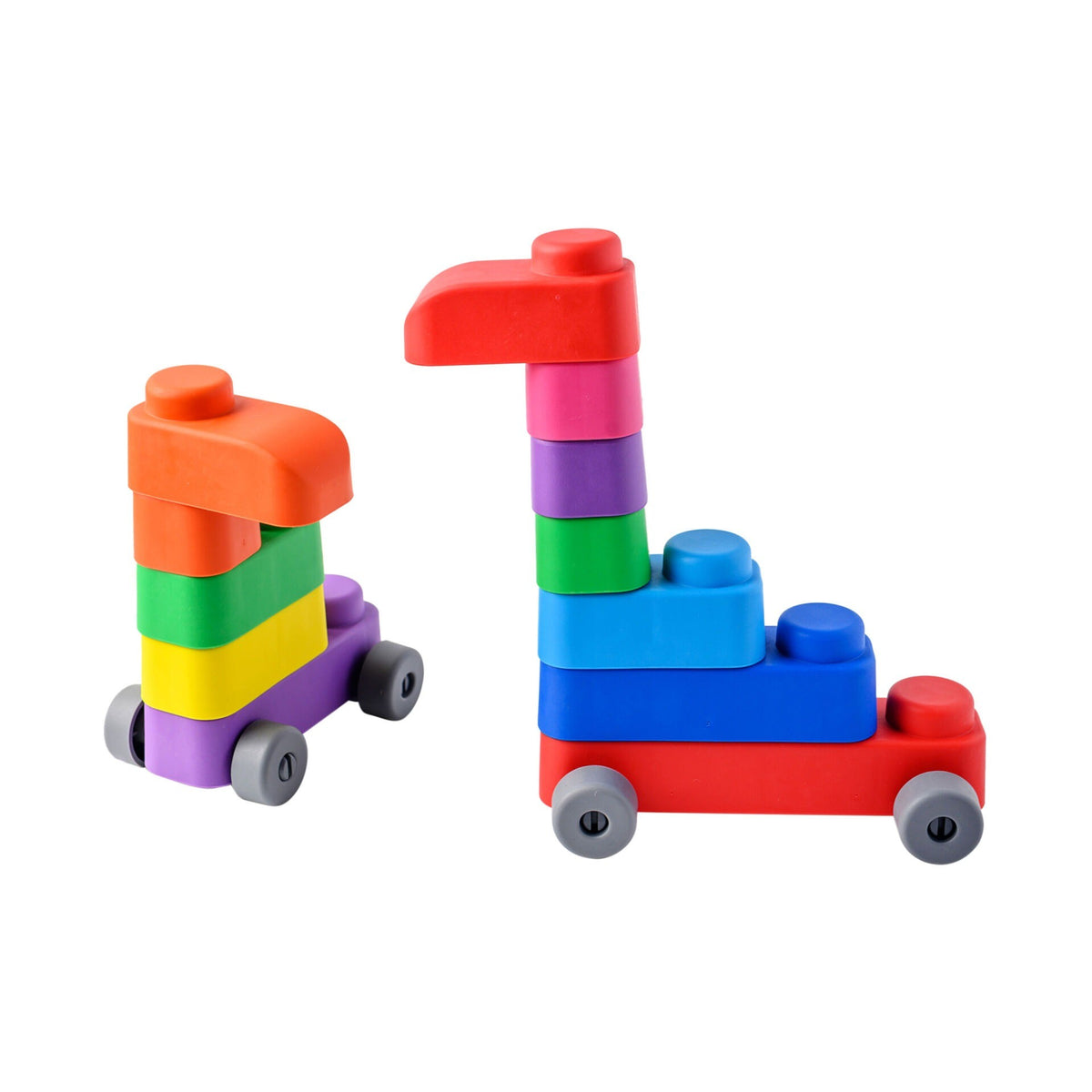Gerardo's Toys pehmete klotside komplekt ratastega, 14 tk