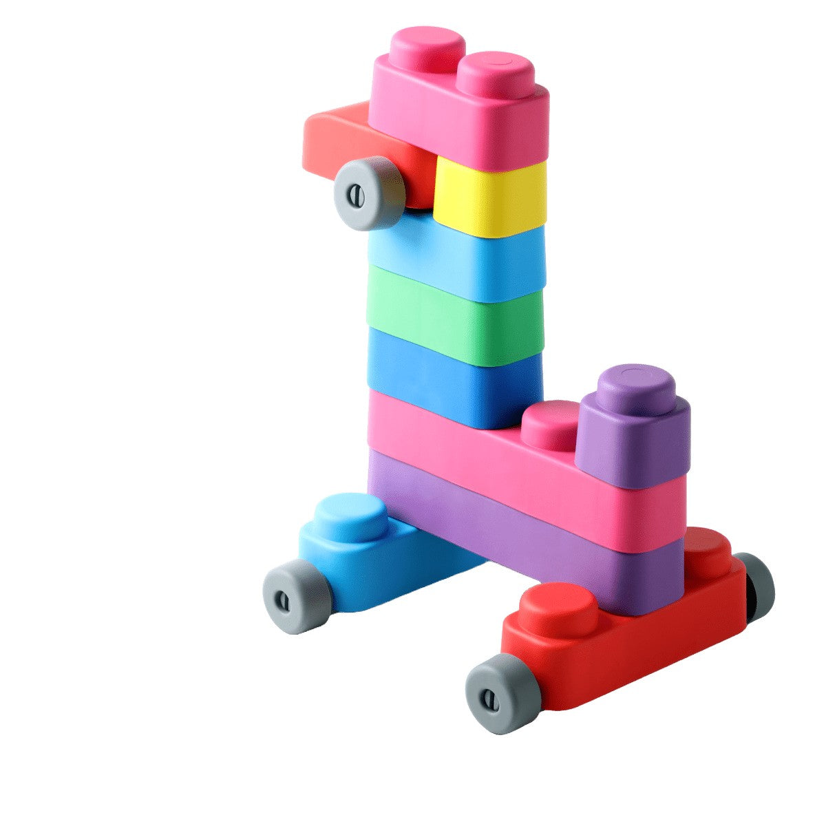 Gerardo's Toys pehmete klotside komplekt ratastega, 14 tk
