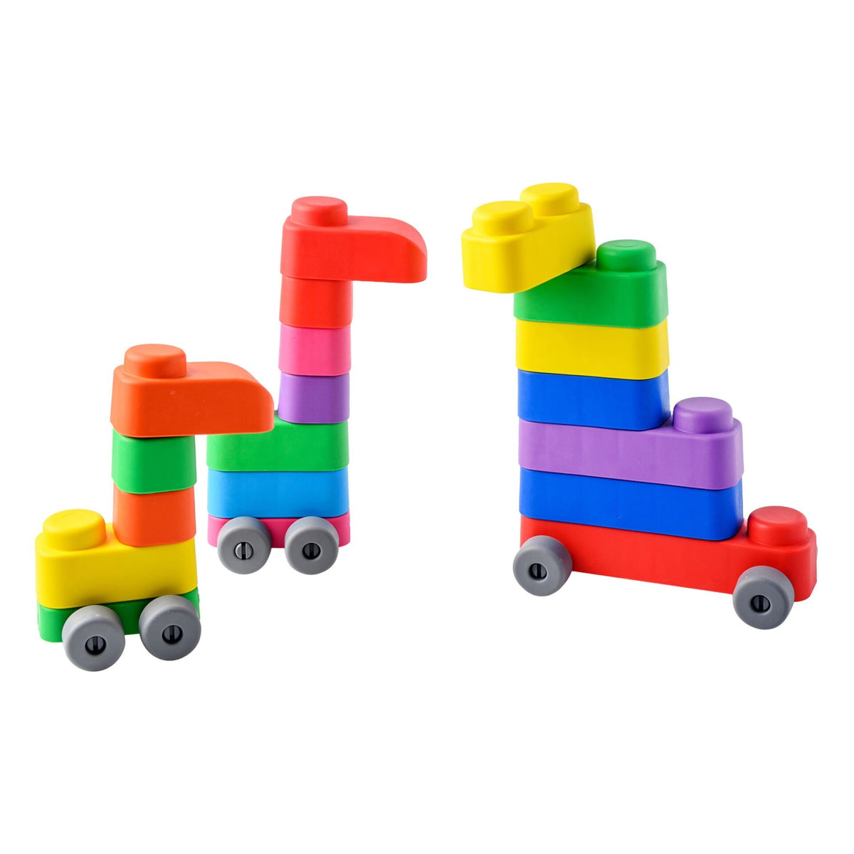 Gerardo's Toys pehmete klotside komplekt ratastega, 14 tk