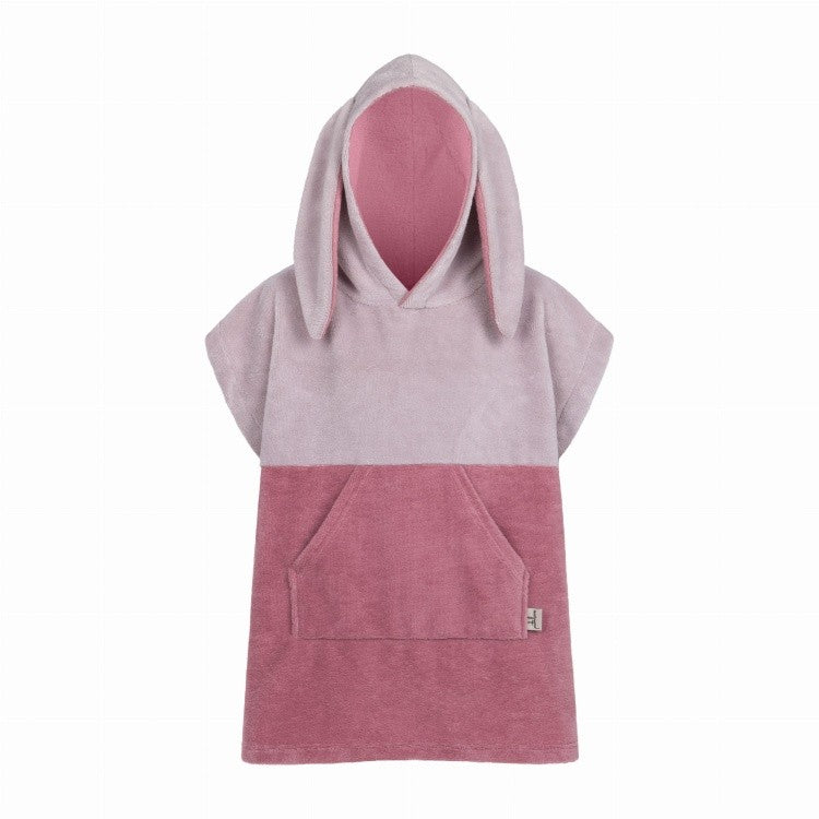 Patulove laste rannaponcho "Surfbunny" - Roosa
