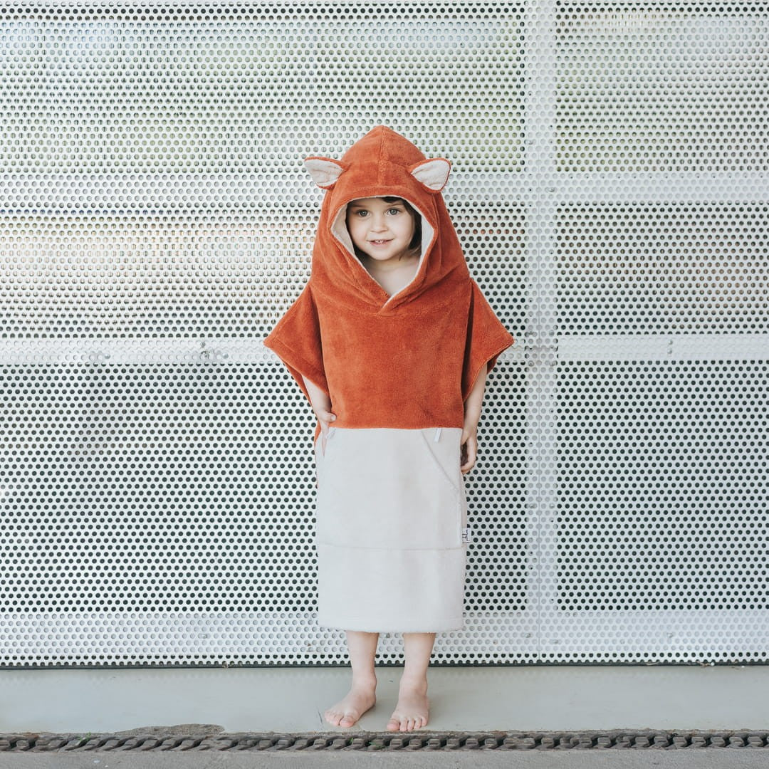 Patulove laste rannaponcho "Surffoxy" - Oranž