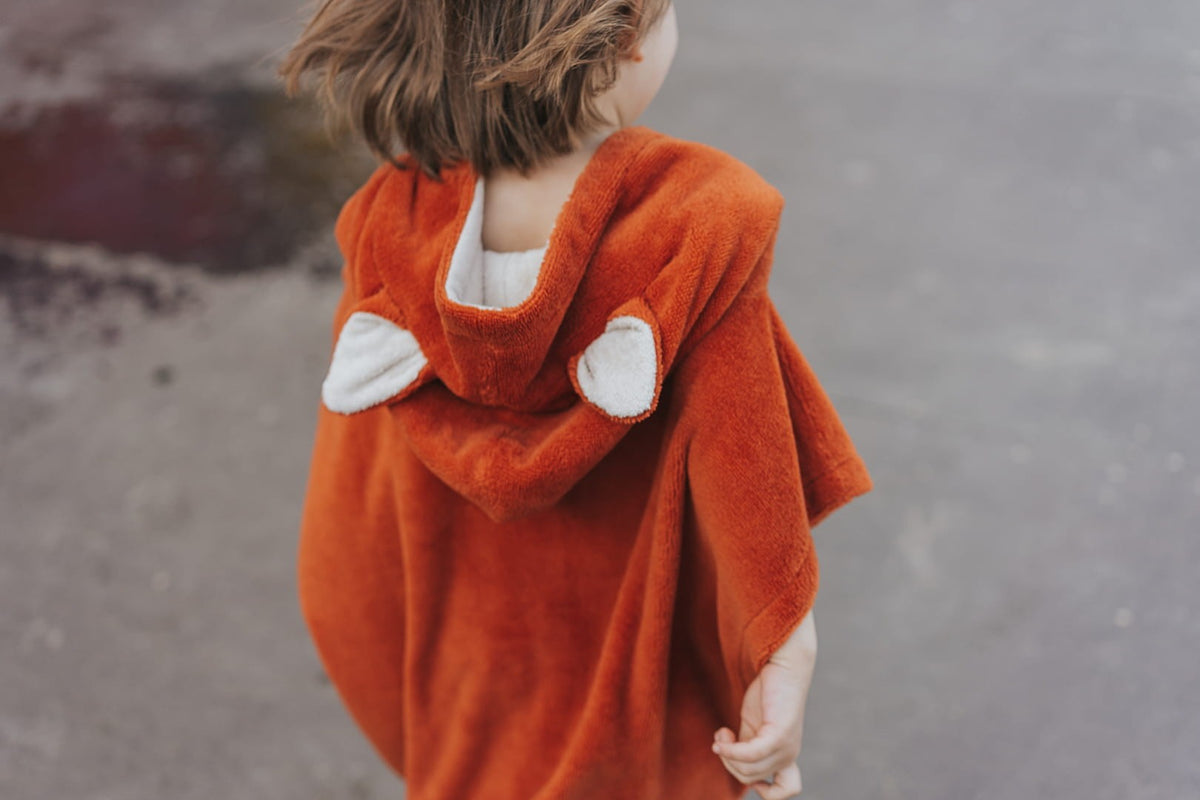 Patulove laste rannaponcho "Surffoxy" - Oranž