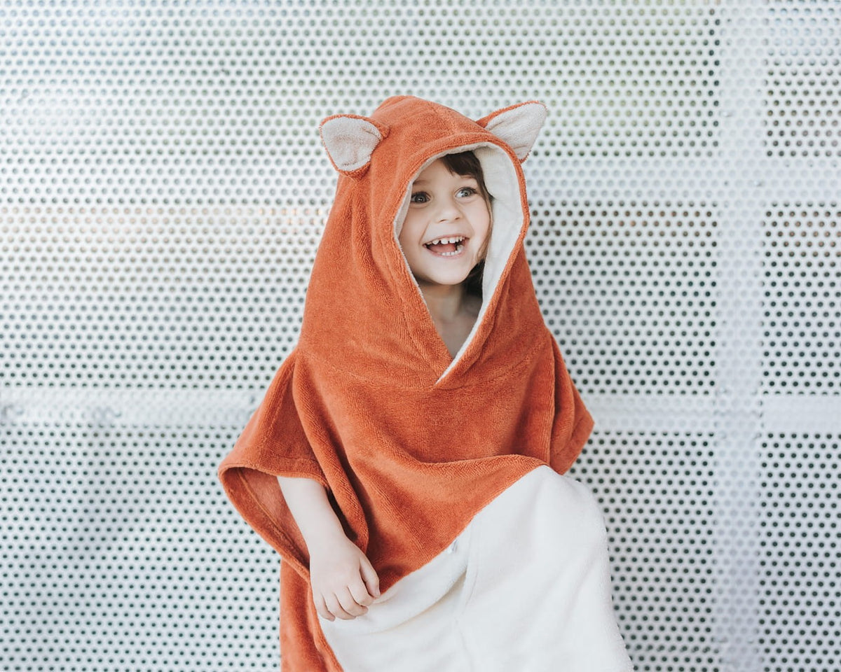 Patulove laste rannaponcho "Surffoxy" - Oranž