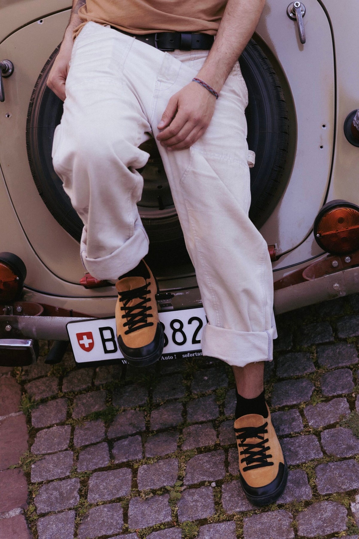 OmaKing TOKU unisex nahast tennised "Portland" - Sinepikollane
