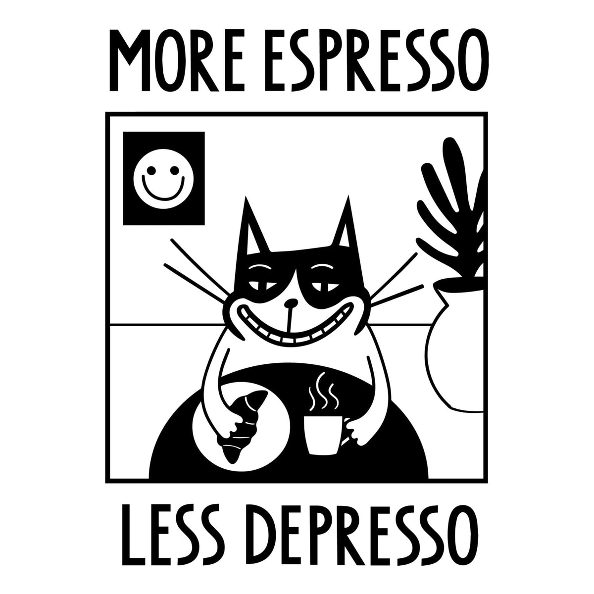 HILP unisex T-särk "More Espresso Less Depresso"
