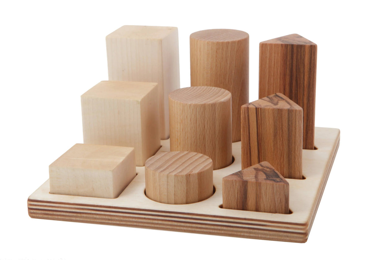 Wooden Story puidust kujundite sorteerimisklotsid XL - Naturaalne