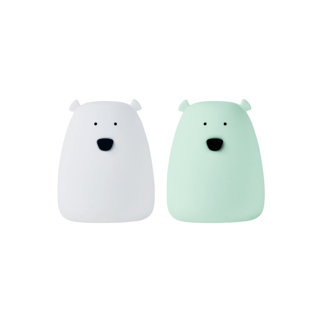 Rabbit & Friends kahe mini-karu öölambi komplekt - Valge ja Arctic Green