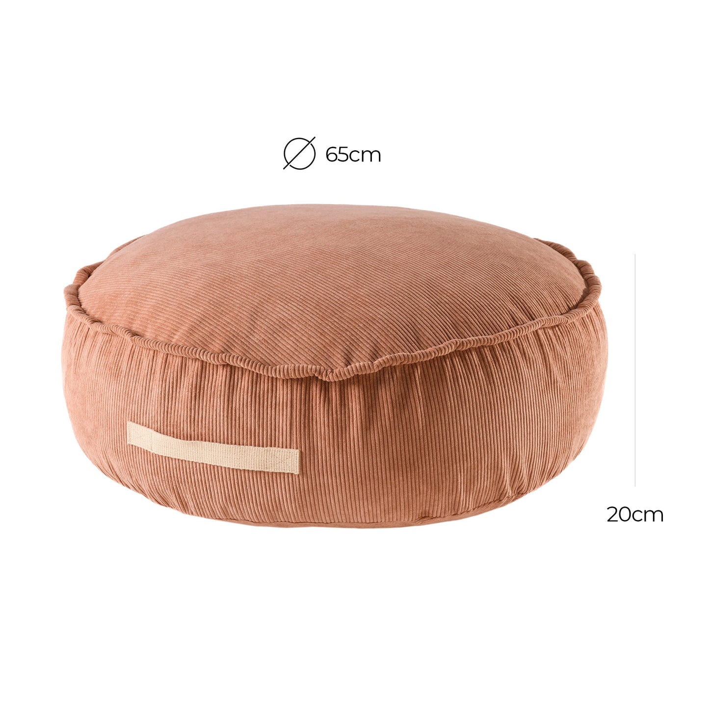 MeowBaby® Velvet Pouf Pyöreä istuintyyny - Designtyyny lapsille - Tiili