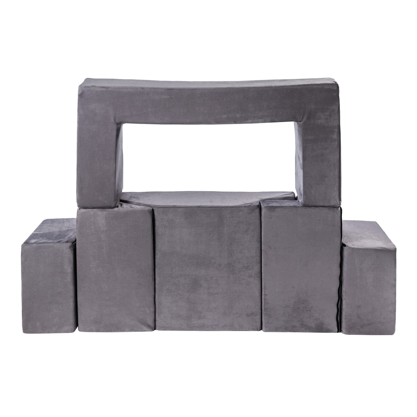 MeowBaby® Velvet Bricks Set - Multifunktsionaalne Mänguväljak Lastele - Grey