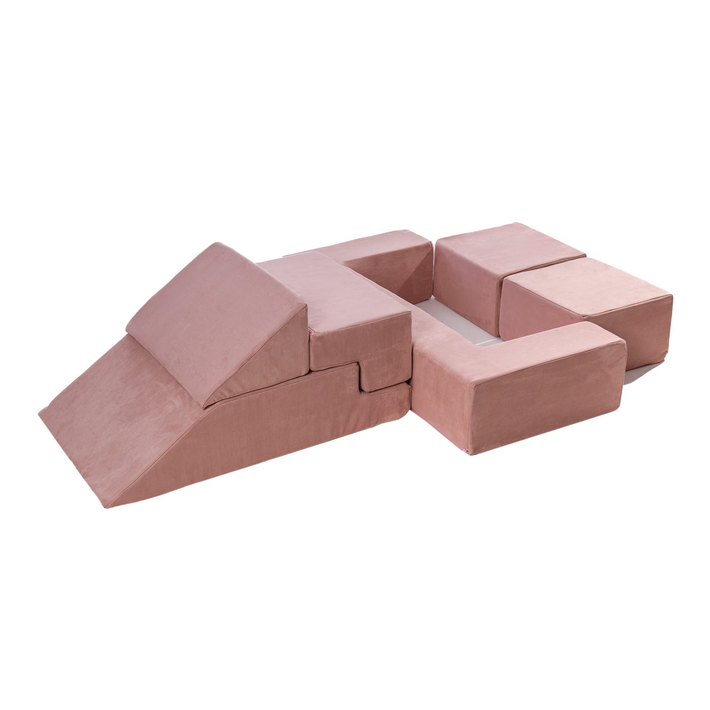 MeowBaby® Velvet Bricks Set - Multifunktsionaalne Mänguväljak Lastele - Pink