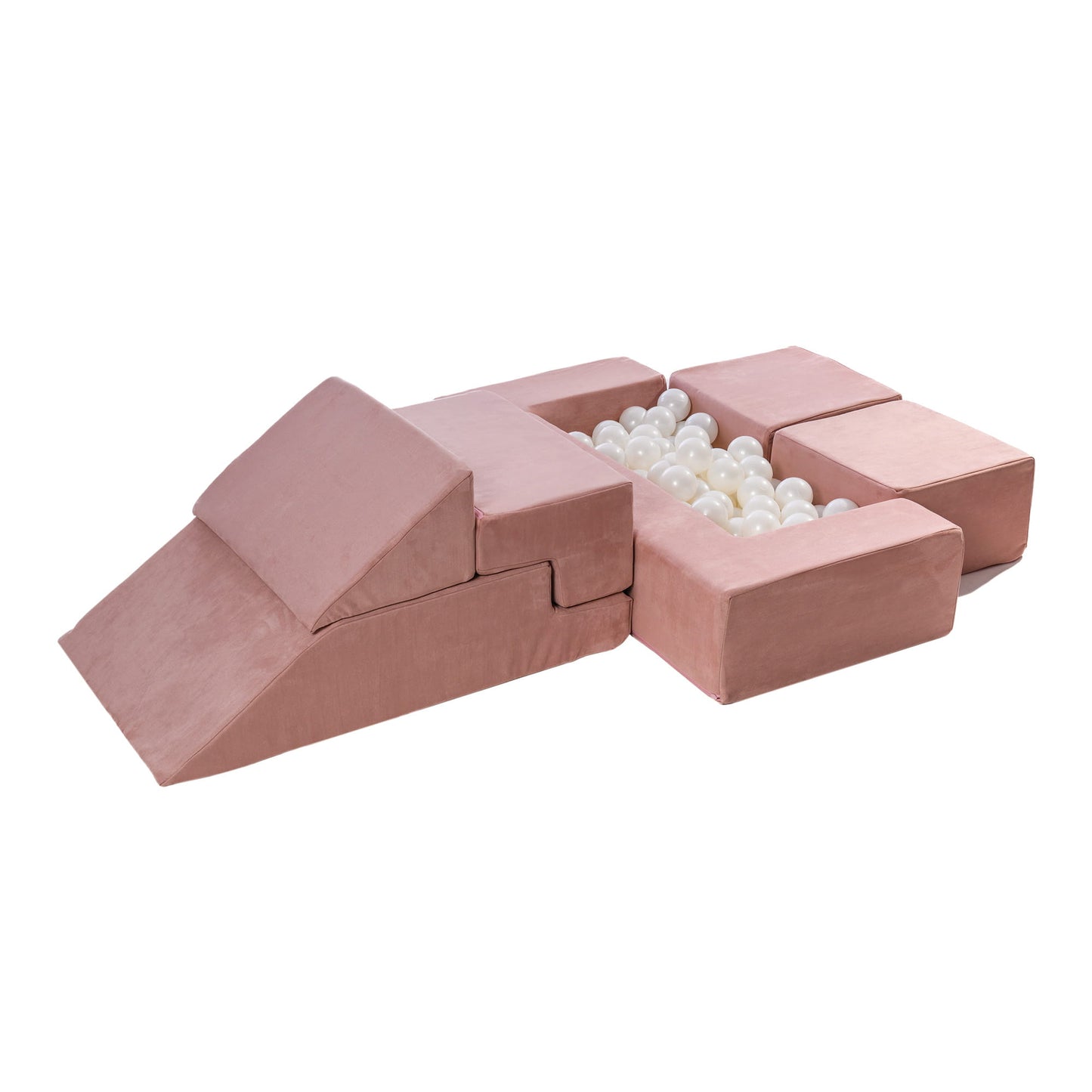 MeowBaby® Velvet Bricks Set - Multifunktsionaalne Mänguväljak Lastele - Pink