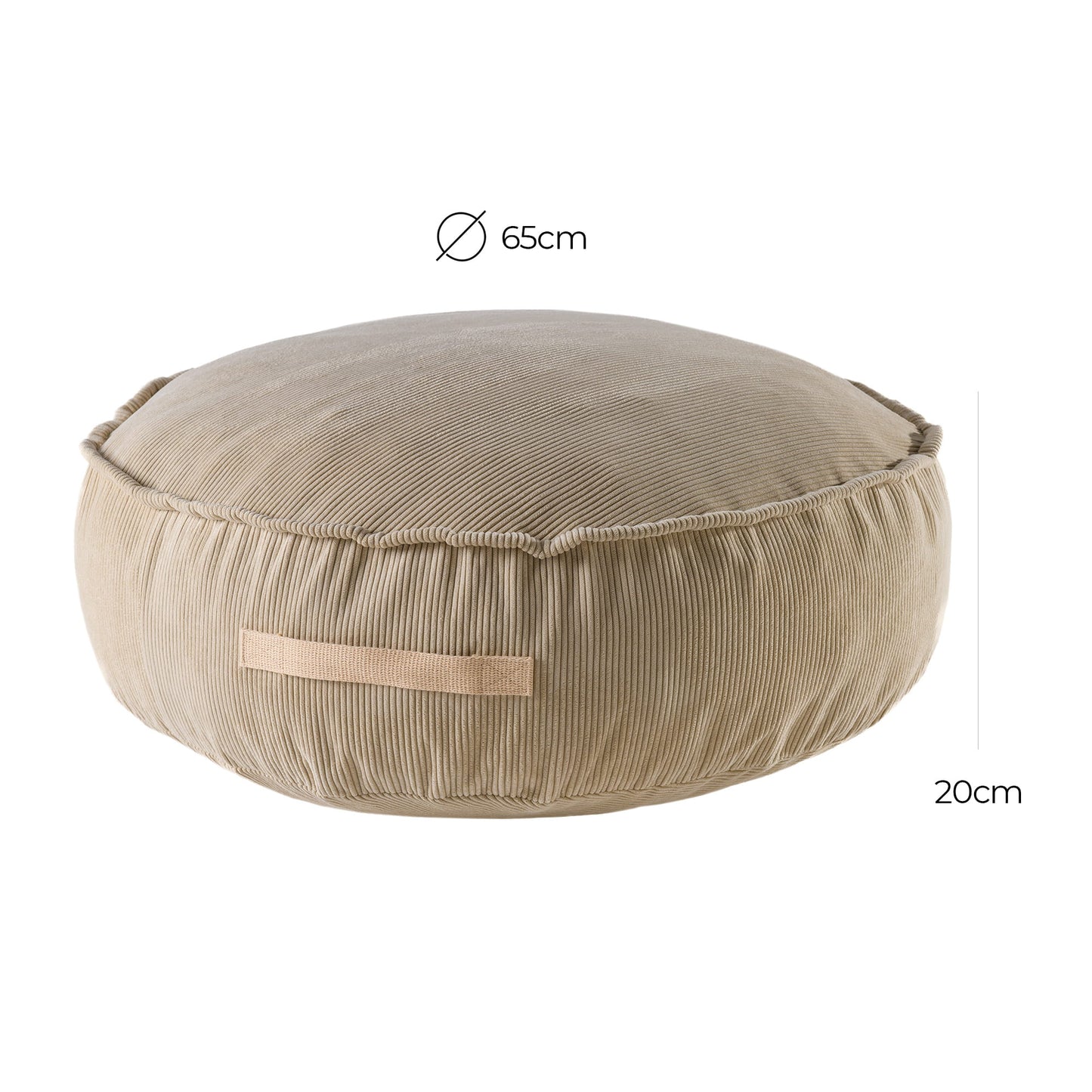 MeowBaby® Velvetist Pouf Ümar Istepadi – Disainpadi Lastele - Sand