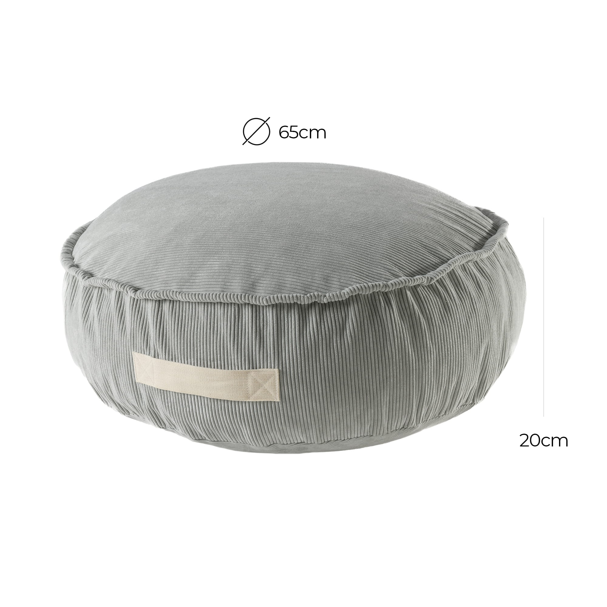 MeowBaby® Velvetist Pouf Ümar Istepadi – Disainpadi Lastele - Grey