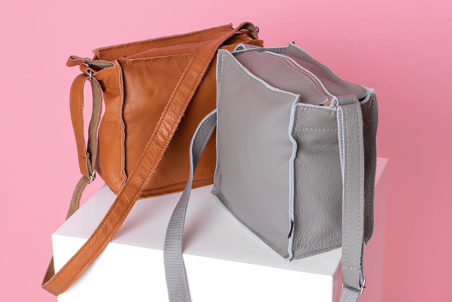 Trendbag Folk 1 Nahast Õlakott  - Light Grey