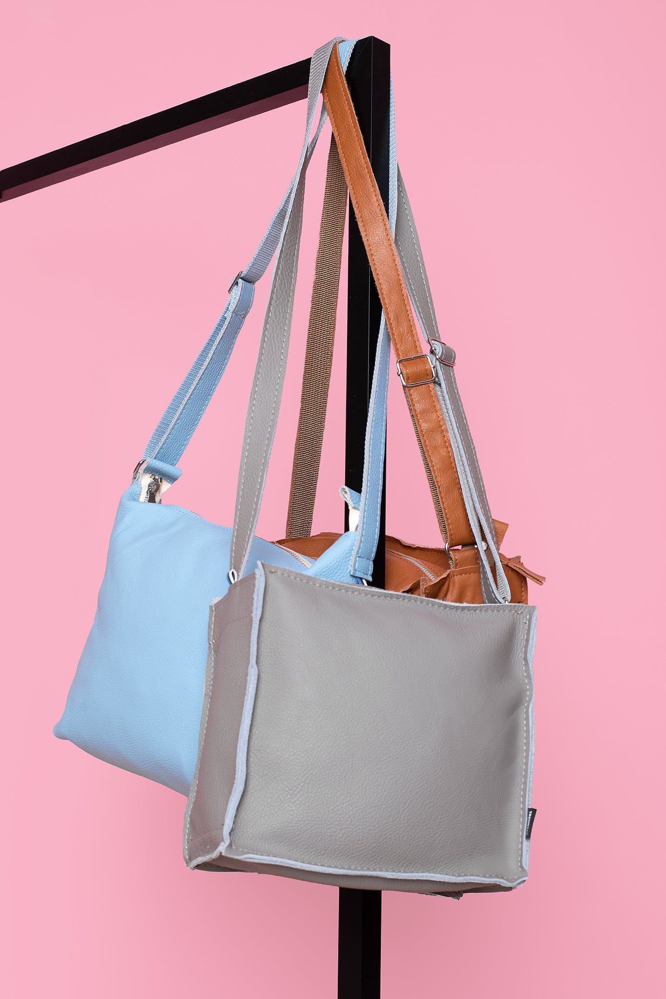 Trendbag Folk 1 Nahast Õlakott  - Light Grey