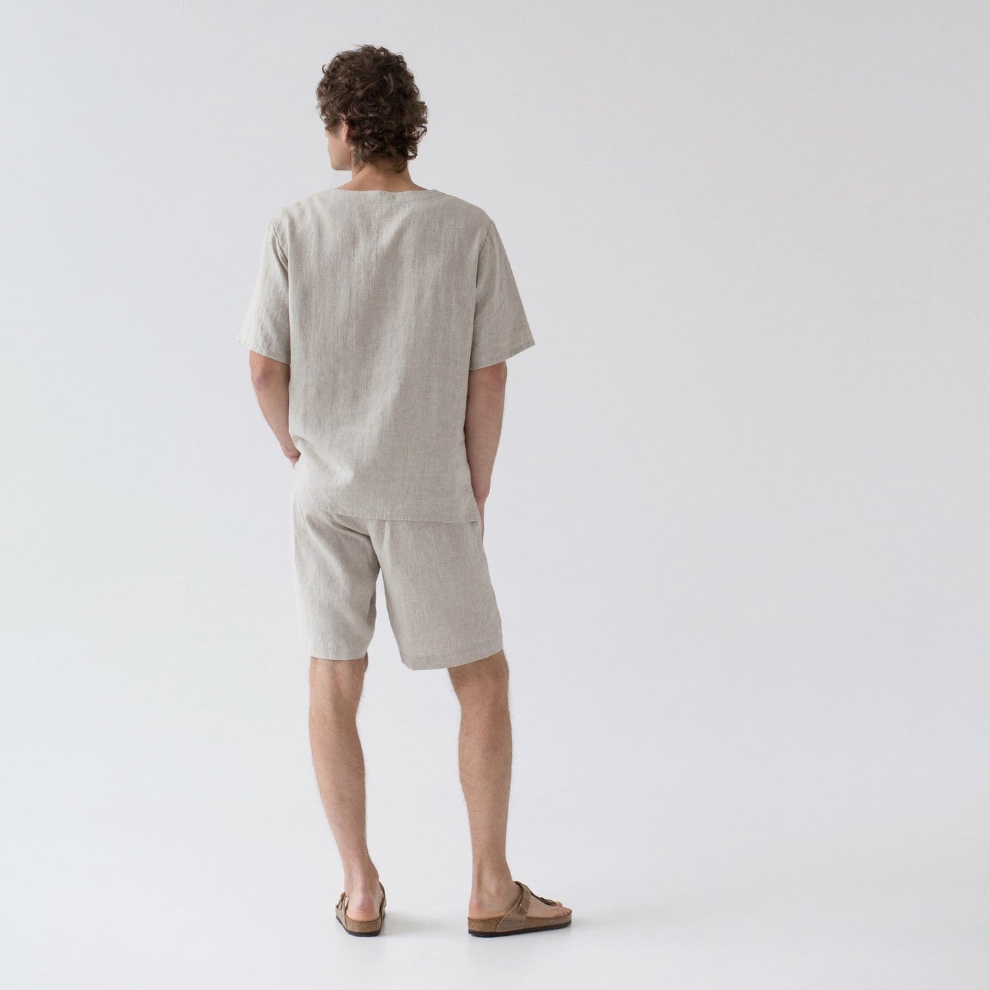 Linen Tales Pellava Pyjama-setti miehille "Fern" - Melange