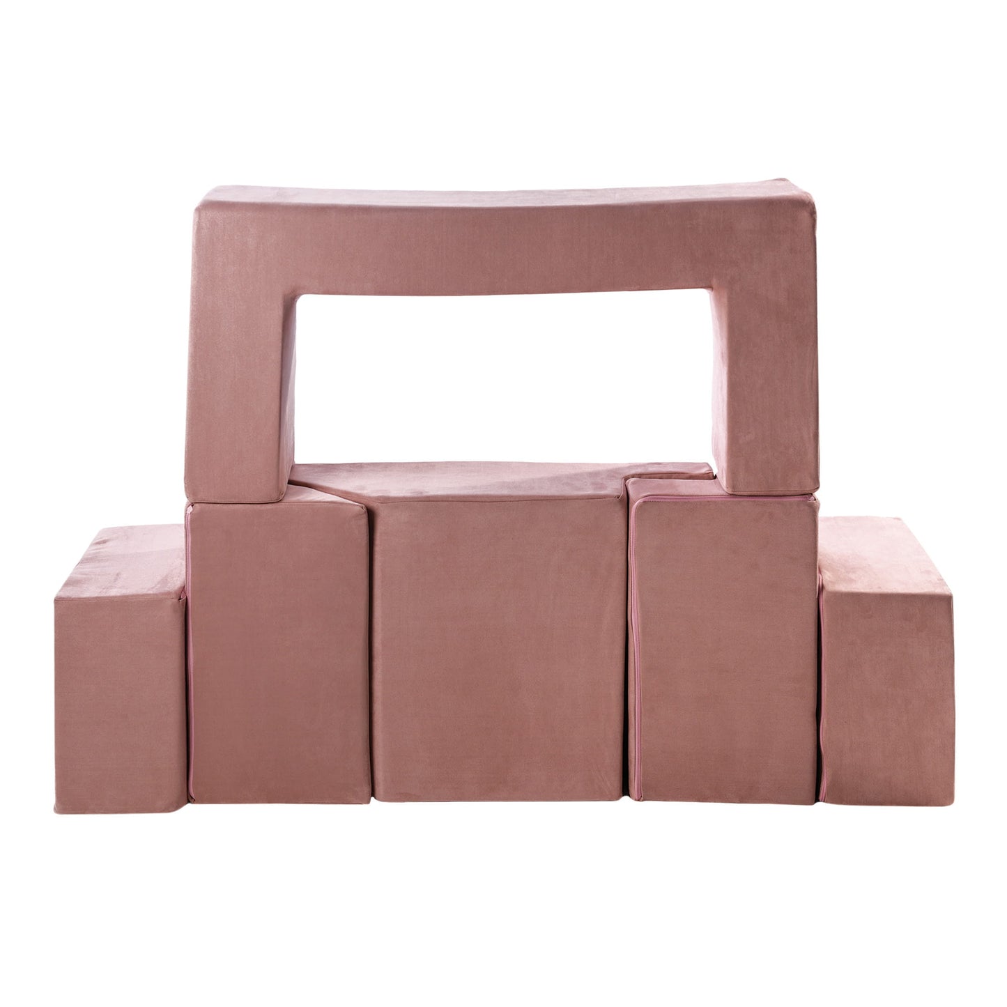 MeowBaby® Velvet Bricks Set - Multifunktsionaalne Mänguväljak Lastele - Pink