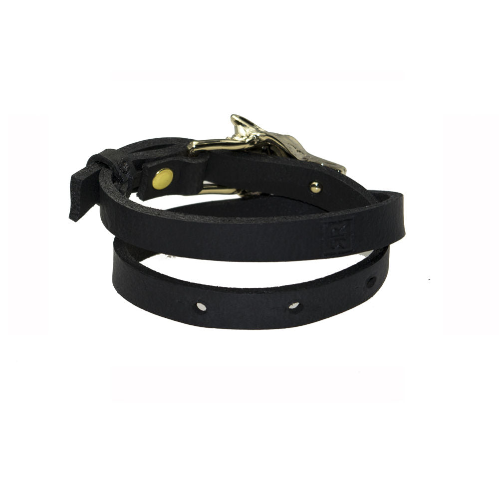 RR “Gold Wolf buckle black” Nahast Käevõru Kuld