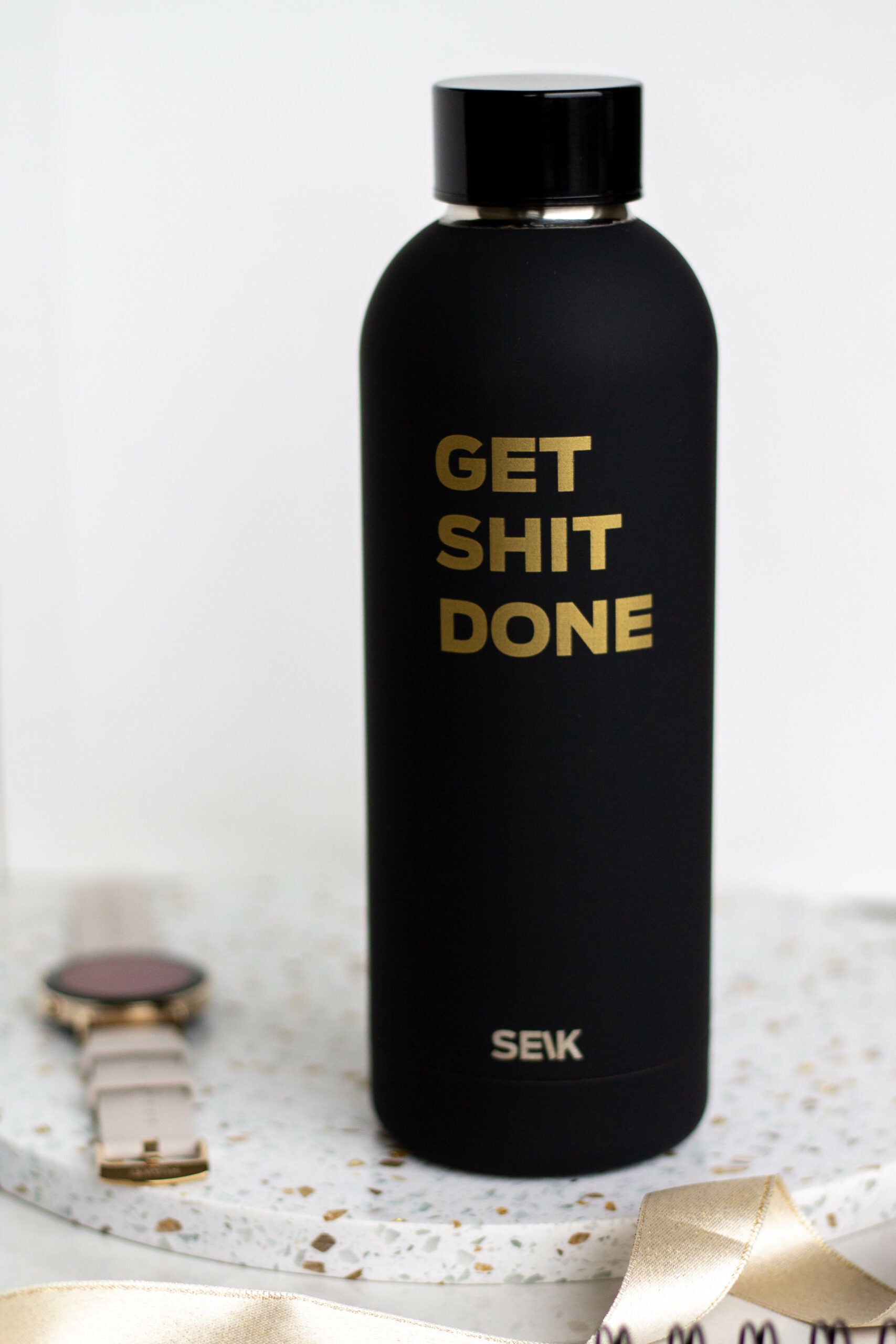 SEIK Termos / Veepudel "Get shit done" - Must 500ML Roostevabast Terasest