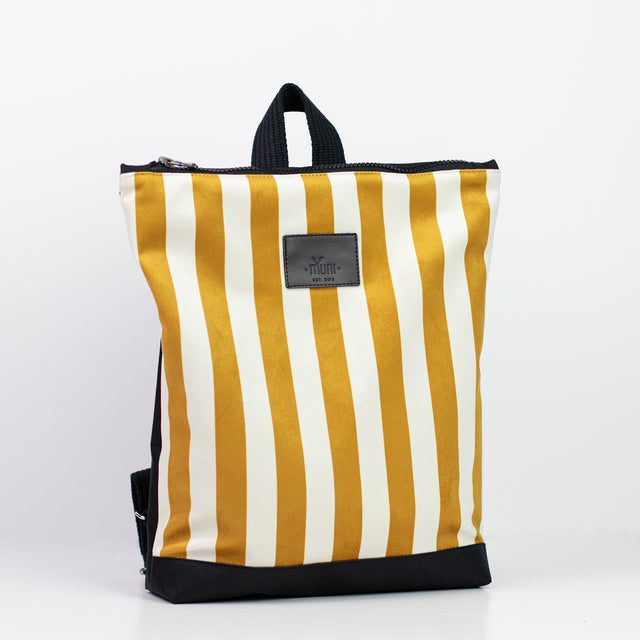 MUNI Laste Seljakott "Striped yellow and white"