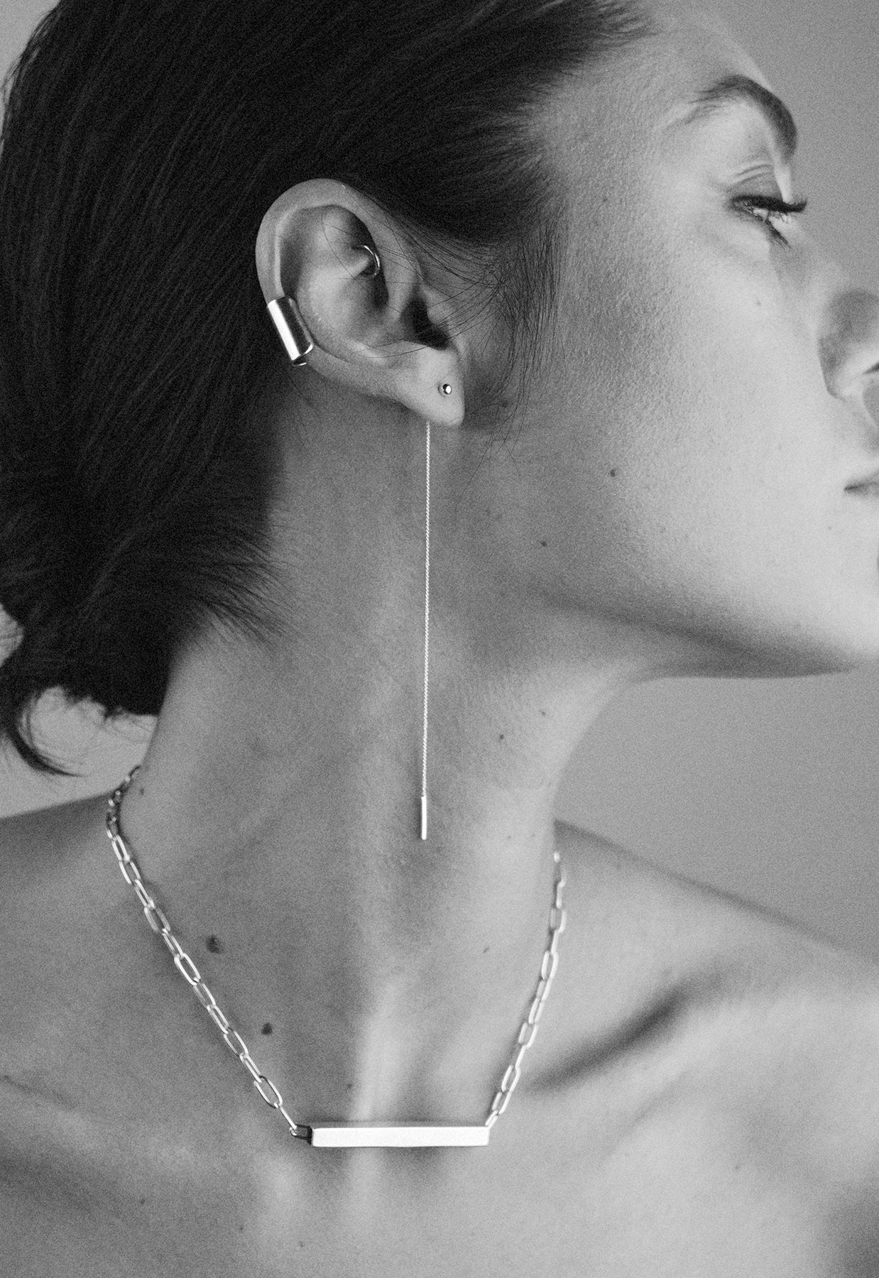 NO MORE "Pin Up Threader Chain" Kõrvarõngad - Hõbe