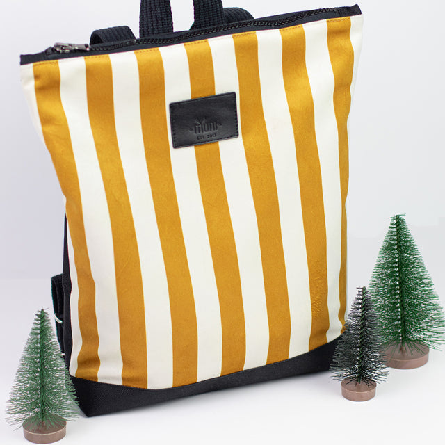 MUNI Laste Seljakott "Striped yellow and white"